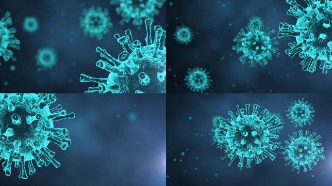 蓝色冠状病毒镜头推动素材5