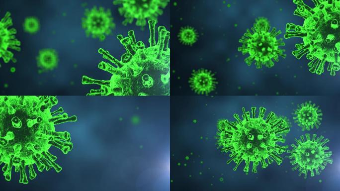 绿色冠状病毒镜头推动素材6