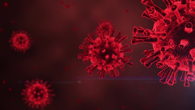 红色冠状病毒镜头推动素材1