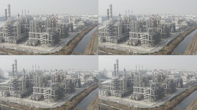 4kD-log航拍新河化工厂工业区远景