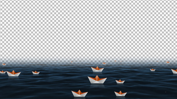 纸船背景-无缝循环带通道