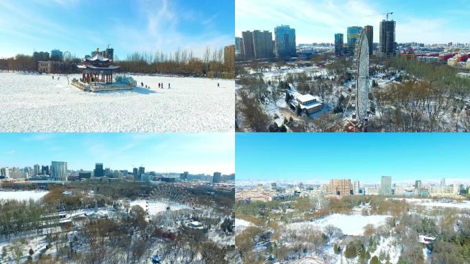 呼和浩特青城公园雪景