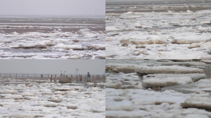 海滩上的海冰