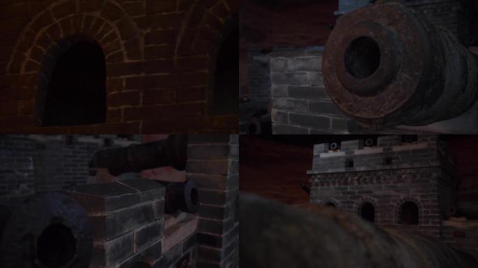 古代城墙上的大炮