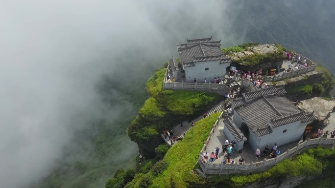 贵州铜仁梵净山航拍江口县