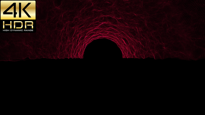 4K红半圆时空隧道穿梭循环背景