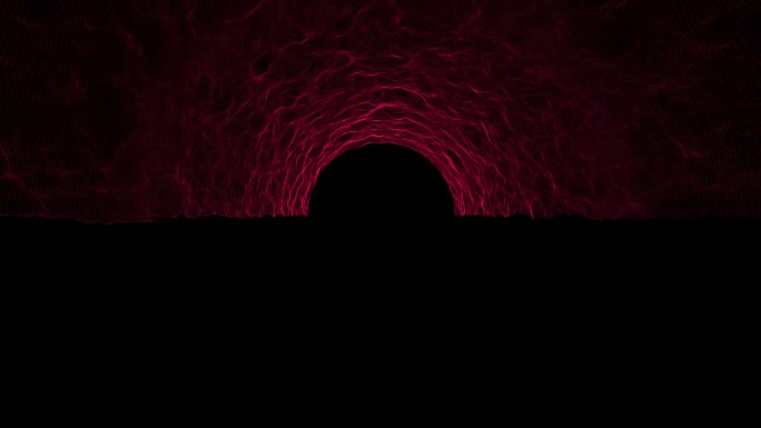 4K红半圆时空隧道穿梭循环背景