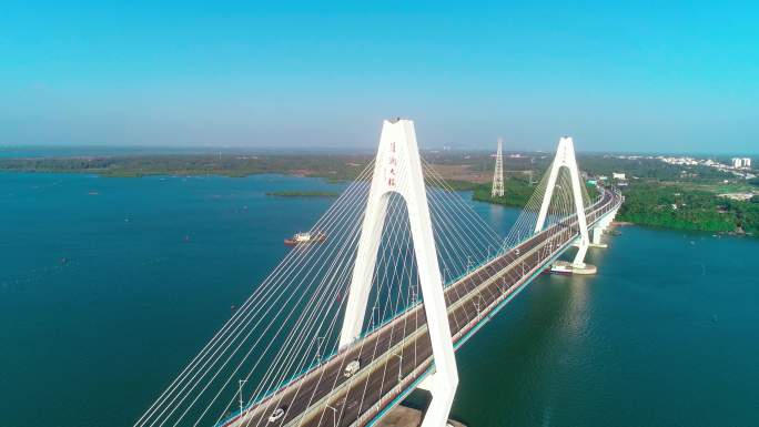 海南文昌清澜大桥航拍视频4K