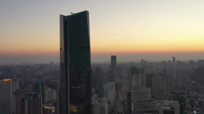 4K原素材-航拍上海静安区会德丰国际广场