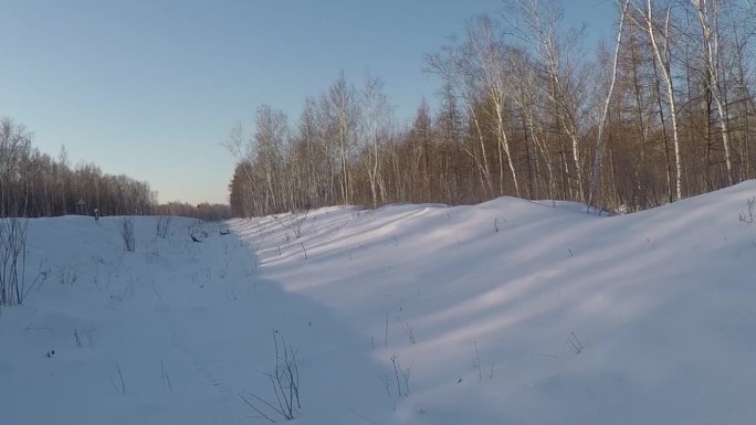 雪地东北黑河五大连池零下三十