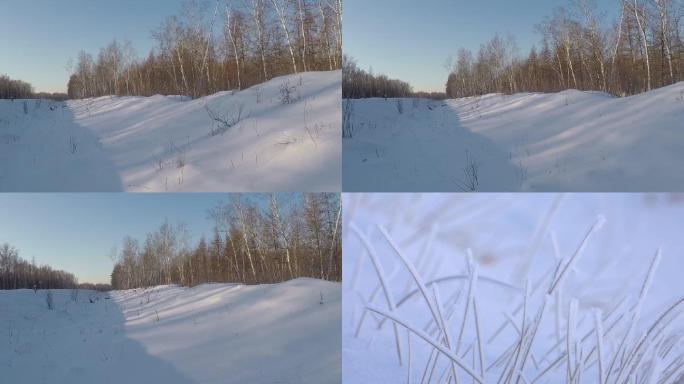 雪地东北黑河五大连池零下三十