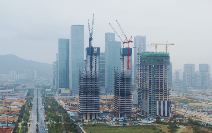 2019年建设中的深圳前海工地4k航拍