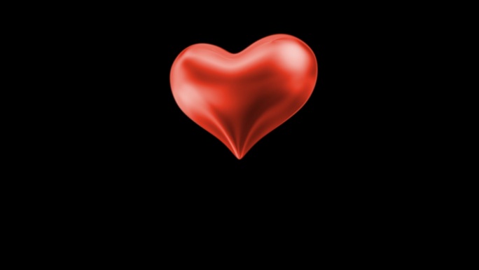 红色立体3d爱心心型转场透明通道