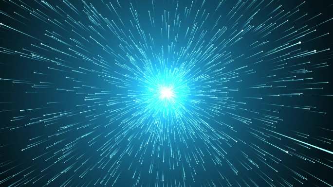 4K蓝色粒子星爆拖尾粒子循环背景