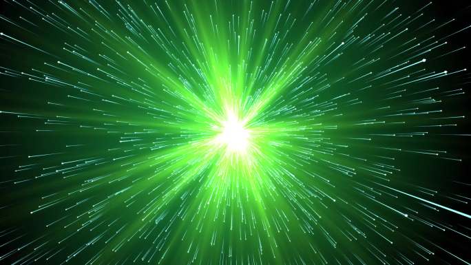 AE原创绿色发光粒子星爆循环舞台工程4K