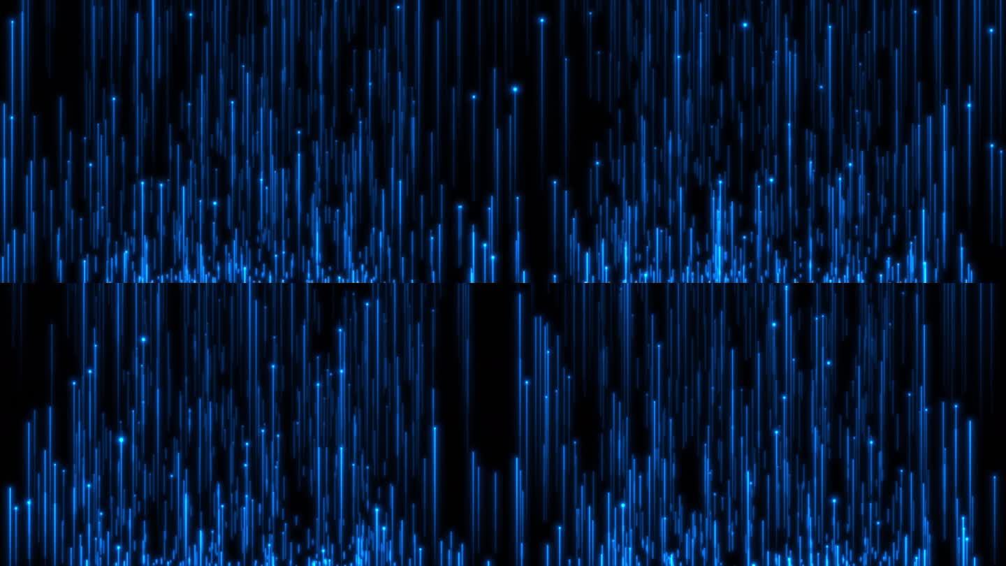 2396 4K蓝色发光粒子线条上升