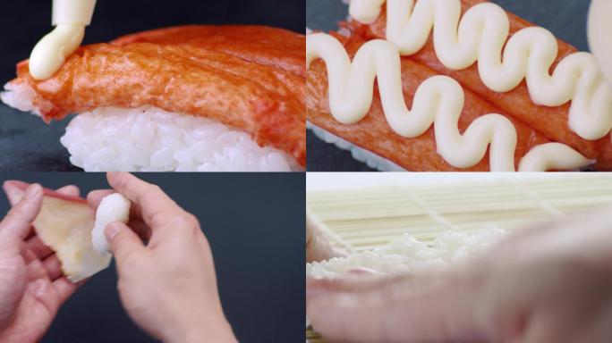 美食日料寿司北极贝蟹棒虾黄瓜萝卜