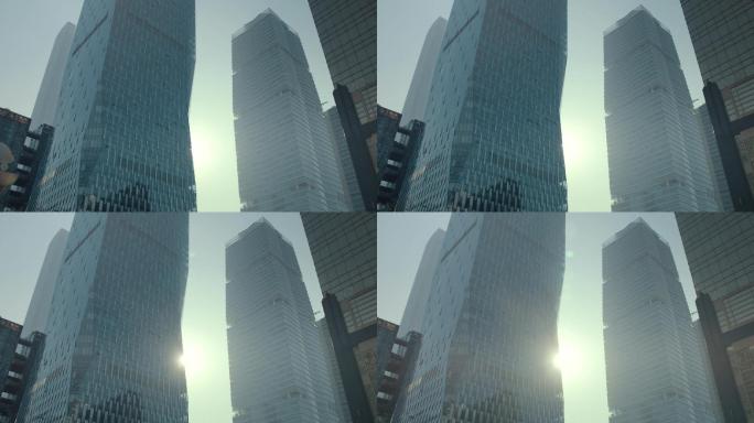 广州cbd楼群阳光空镜珠江新城
