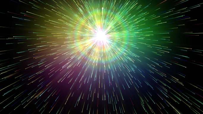 4K原创神秘彩色光粒子发射循环背景