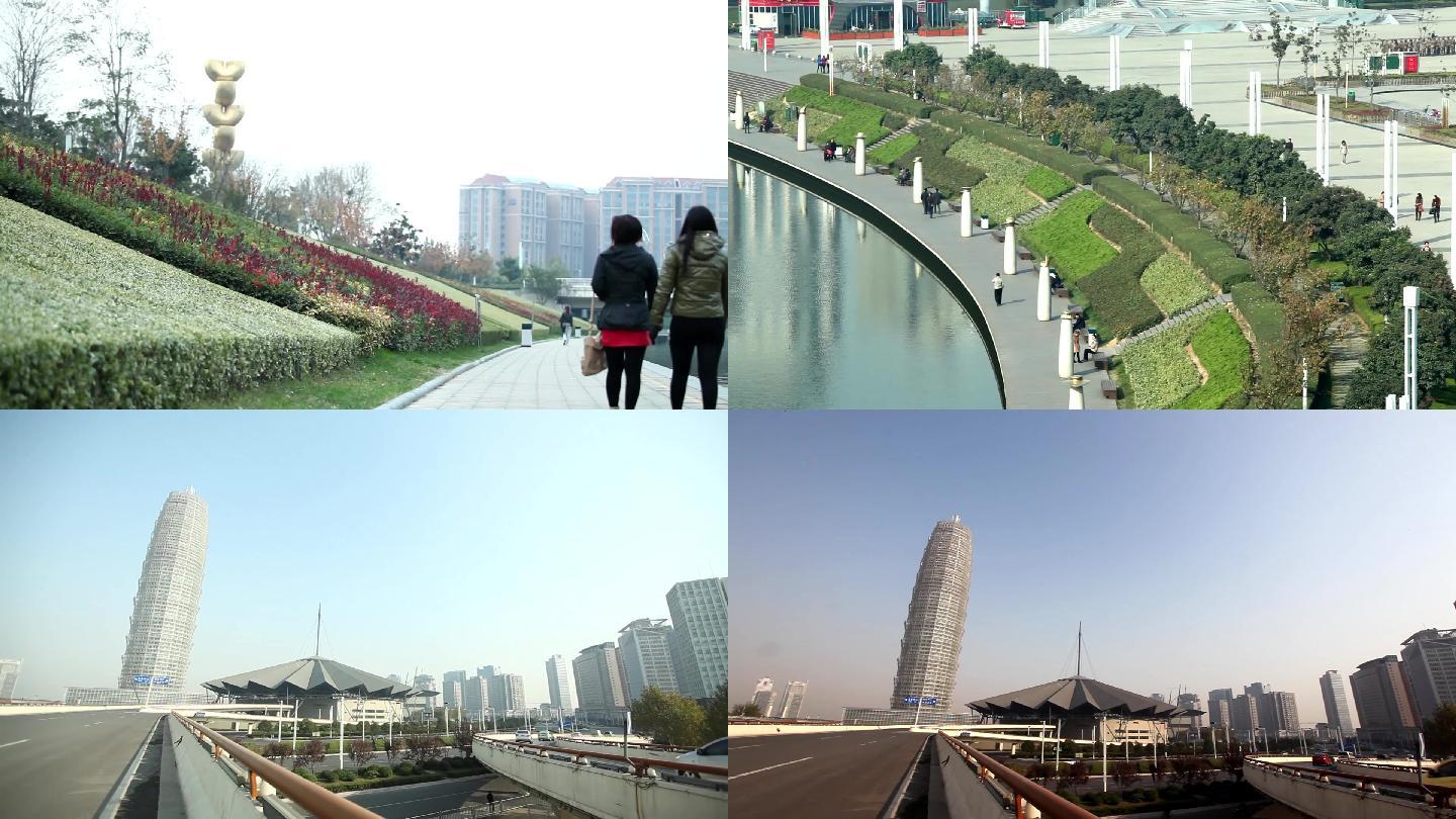 郑州郑东CBD会展中心各个角度素材