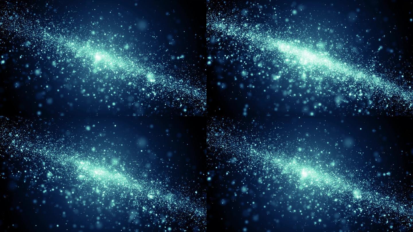 4K-荧光粒子银河唯美梦幻舞台背景