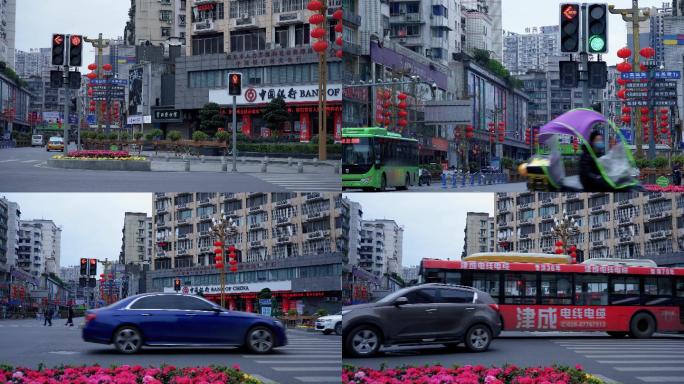 城市交通车流红绿灯丨4K丨原创
