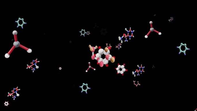 彩色化学分子结构冲屏带通道