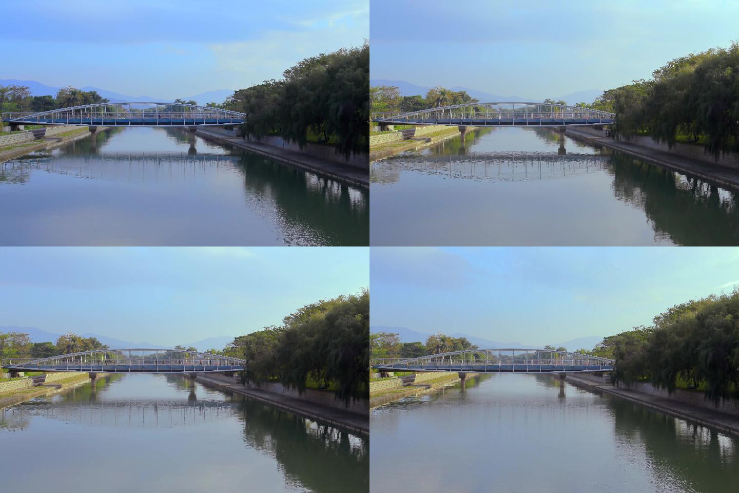 河边桥5K延时实拍视频素材