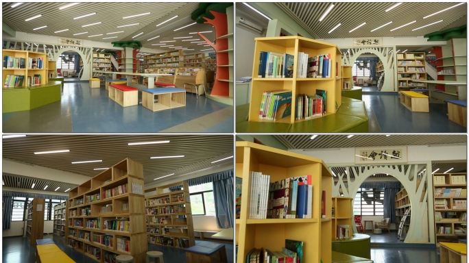校园图书馆图书室空镜