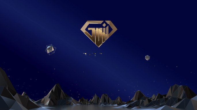 房地产珠宝企业蓝色科技金字logo定版