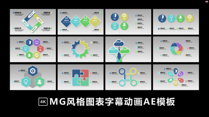 MG风格图表字幕动画