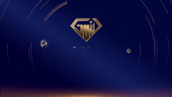房地产珠宝企业蓝色科技金字logo定版