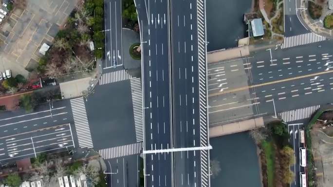 【4分钟高清】武汉疫情空城桥梁道路航拍