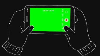 手绘手机录像取景框绿幕抠像视频素材