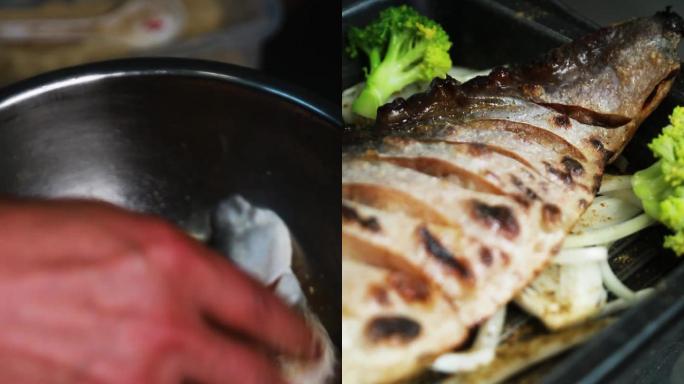 鱼鱼肉烤鱼麻辣鱼竖屏视频素材