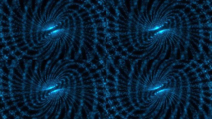 2520 4K蓝色光效粒子流动背景