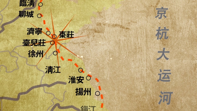 古代地图大运河沿线动画