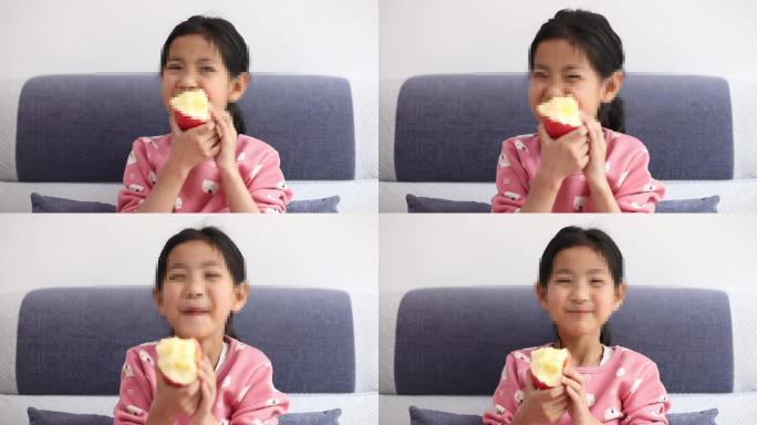 小孩吃苹果