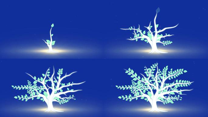 原创科技风光效树木生长动画AE模版