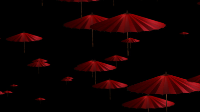 古风红伞背景视频