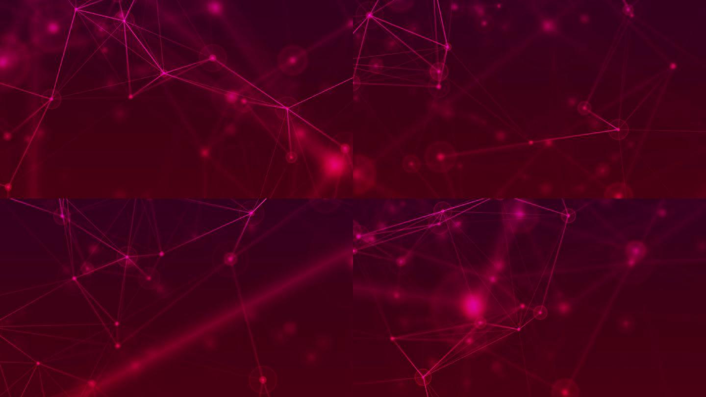 红色背景点线空间穿梭科技感背景素材社交网