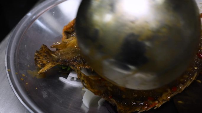 徽州菜老长沙臭桂鱼臭鳜鱼制作过程拍摄素材