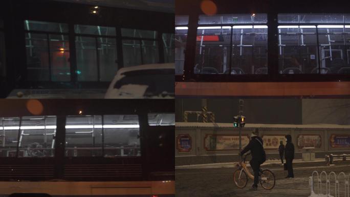 疫情下的北京街头公交车
