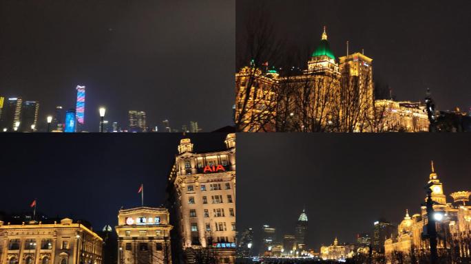 上海外滩东方明珠陆家嘴环绕式夜景拍摄