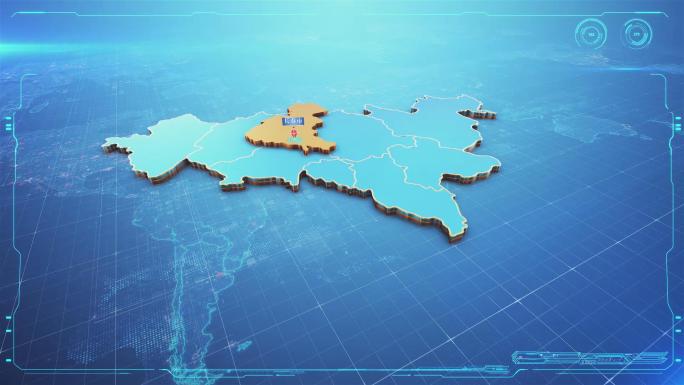 原创蓝色科技三维生长地图—吉林省