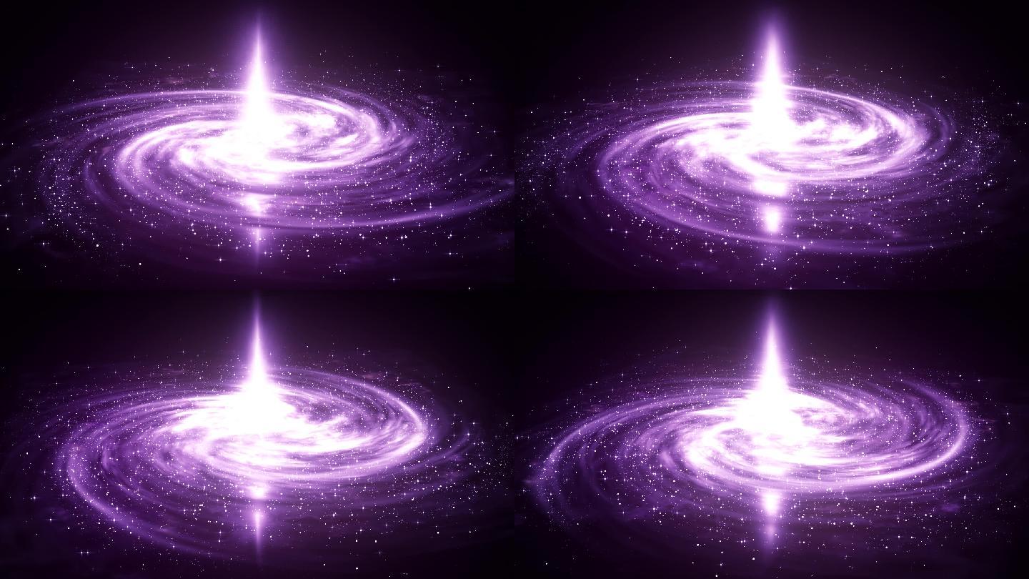 紫色烂漫宇宙星云旋转