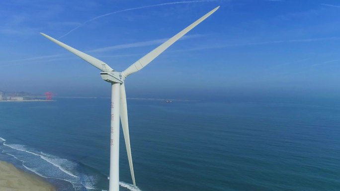 最新航拍沿海风力发电-2K原创实拍