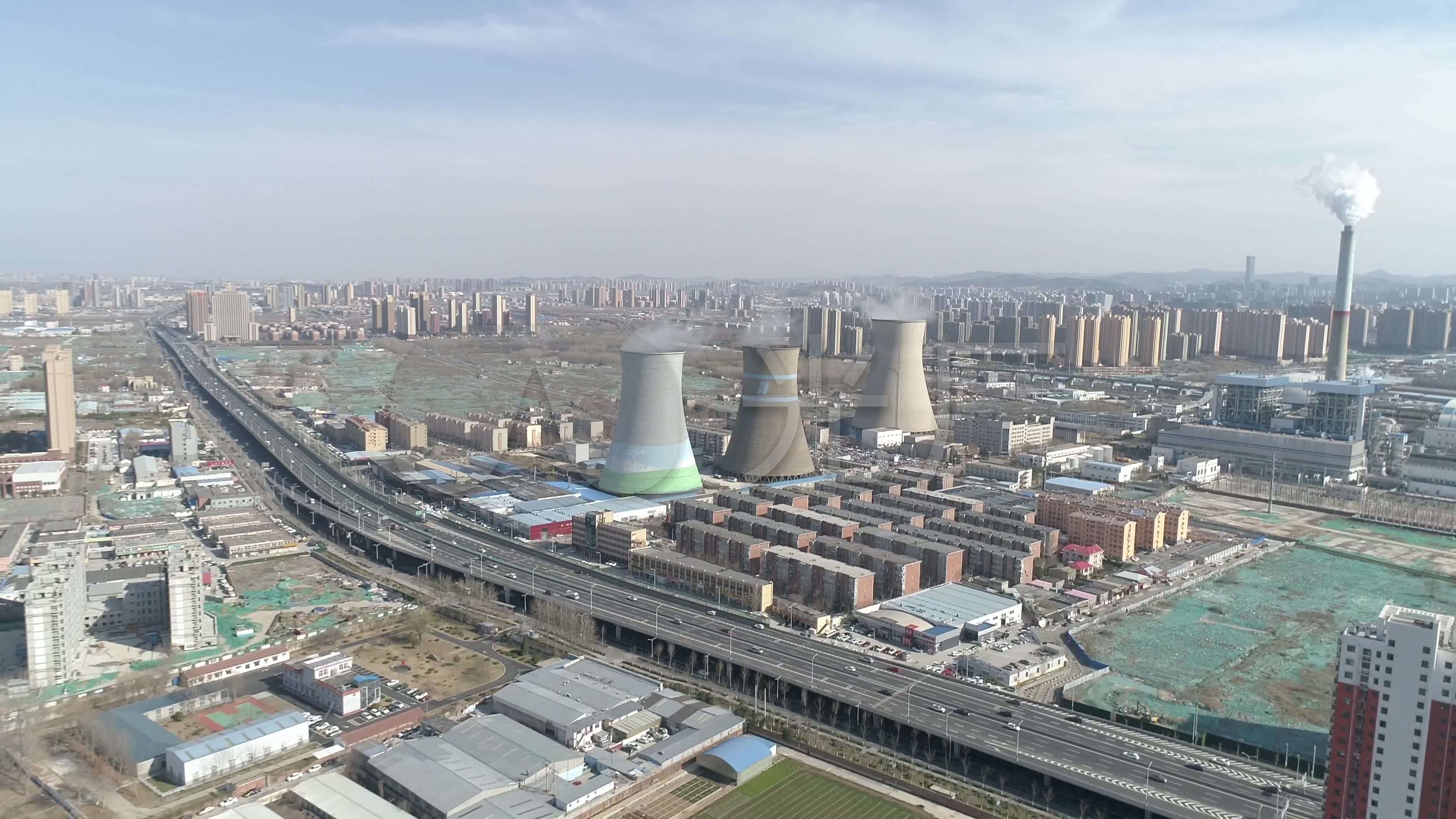 4k-济钢电厂航拍_3840x2160_高清视频素材下载(编号:4383805)_实拍