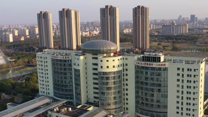 4K原素材-航拍上海第一人民医院