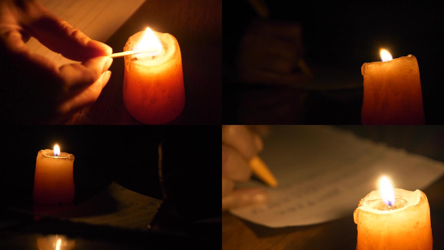 4k原创蜡烛写字视频素材